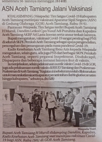 ASN Aceh Tamiang Jalani Vaksinasi