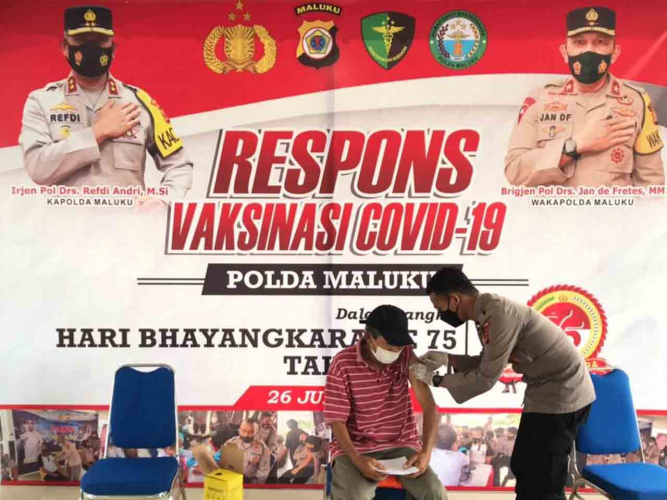 4 Hari Vaksinasi, 4.364 Orang Divaksin di Gerai Presisi Polda Maluku