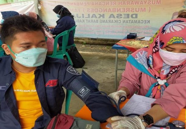 Vaksinasi Di Desa Kalijaya Cikarang Barat Telaga Murni,Masyarakat Sangat Antusias