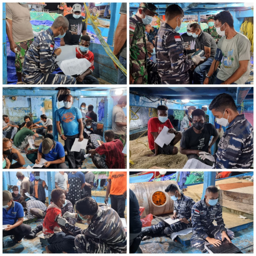 Jemput Bola, TNI AL – Lantamal XI Merauke Vaksin Nelayan yang Baru Sandar dan Persiapan Melaut