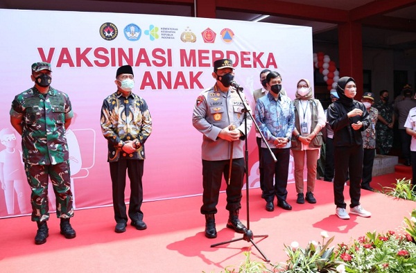 Launching Vaksinasi Merdeka Anak, Kapolri : PTM Kebutuhan Penting