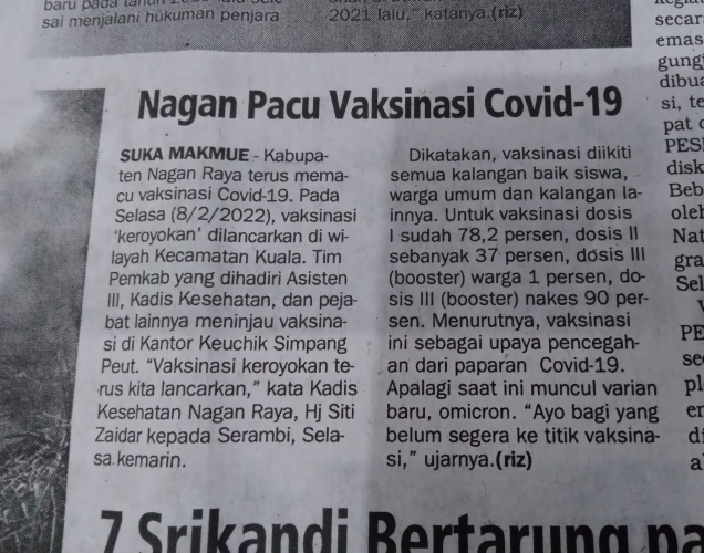Nagan Pacu Vaksinasi Covid-19